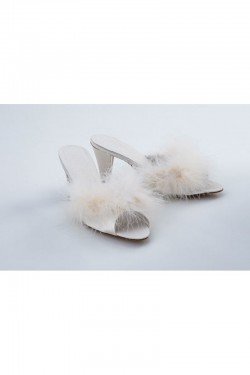 Brdal satin slippers with feathers Cybelle