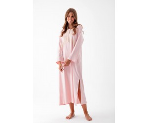 Maxi night-gown cotton modal Antonella with lace